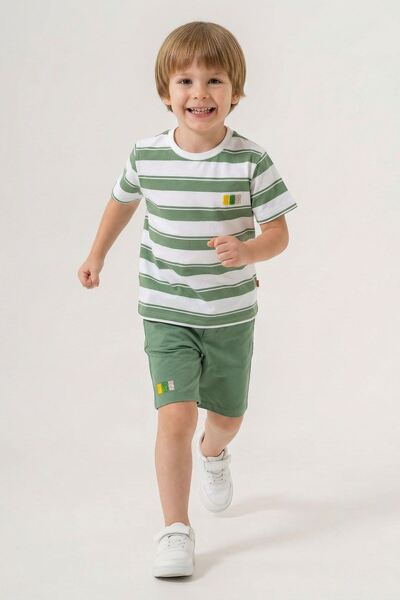 Haribo بدلة للأولاد مرخصة من عمر 2 إلى 8 سنوات - باللون الأخضر