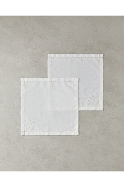 English Home Πετσέτες Φιλοξενίας Adelina 2 τεμαχίων 38x38 εκ. Λευκό-Χρυσό