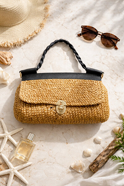 MaVaux Valerie Extra Light Soft Rope and Genuine Leather Detailed Straw Women...