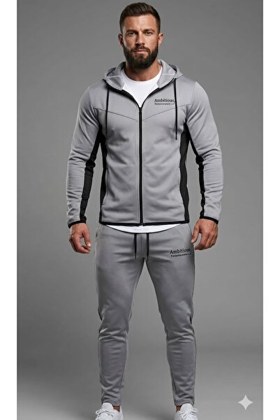 ByFourMan Ανδρικό σετ αθλητικής φόρμας AMBİTİONS Ba με τύπωμα με τσέπες με επ...