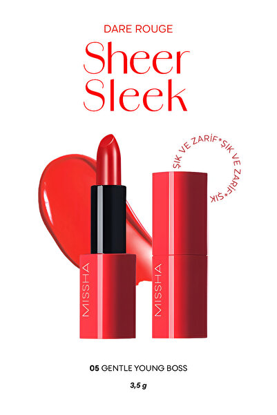 Missha Yoğun Pigmentli Besleyici Nemli Bitişli Ruj Dare Rouge Sheer Sleek (05...
