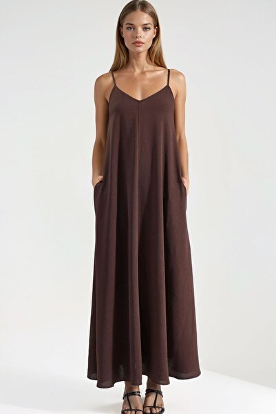 Hiccup V -Yaka A-Form Maxi Elbise