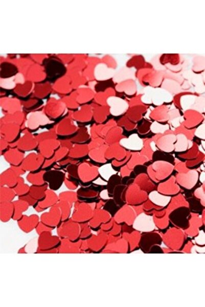 partidolu Kalp Figürlü Kırmızı Renk Masa Üzeri Serpme Konfeti 15gr