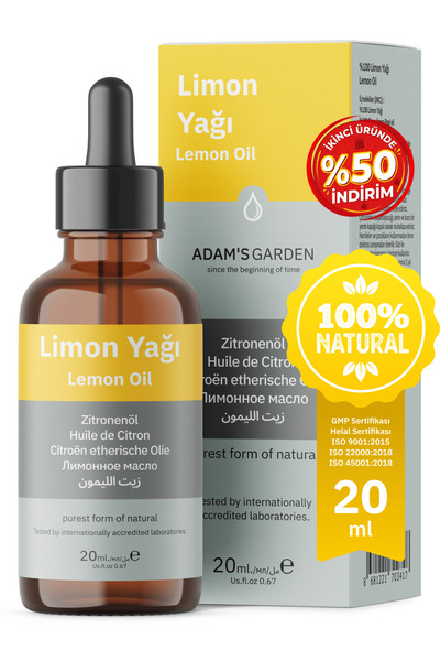 Adam's Garden Limon Yağı %100 Saf 20ml