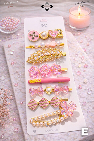 LİGROUND Σετ 8 τεμαχίων γυναικείες καρφίτσες μαλλιών με πολύχρωμες πέρλες και...