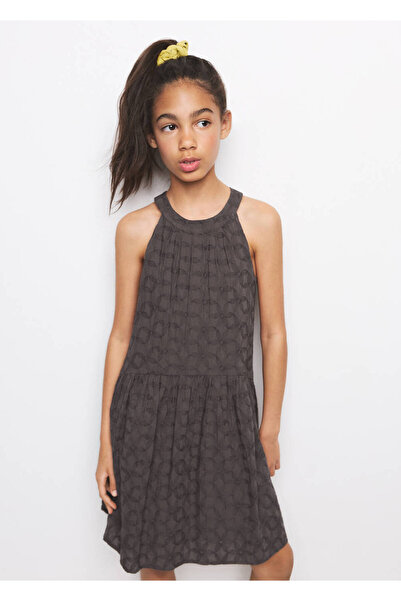 MANGO Kids Çiçek işlemeli elbise