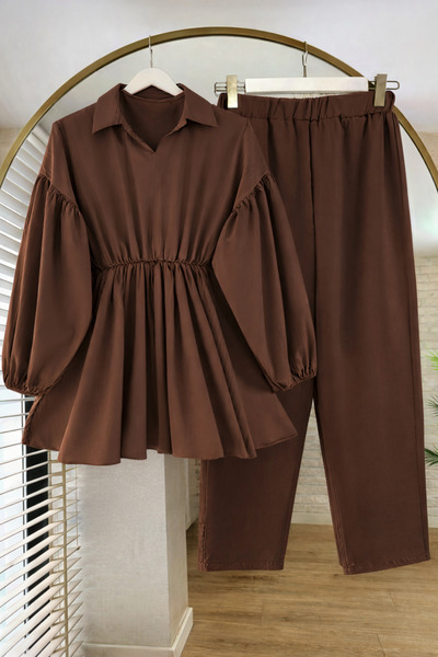 SUWWE Laria Siyah Tesettür Alt-Üst Takım