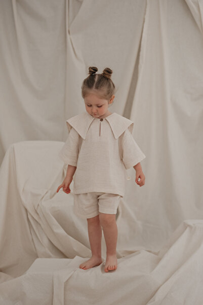 Oh La La Koala For Little Ones Μπεζ κοστούμι Sailor γιακά με σορτς