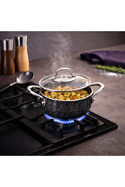 FALEZ Black Line Granit 6 Parça Güveç Midi Set