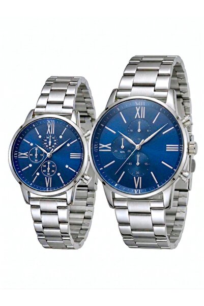 Louis Genessio Gümüş Lacivert Sevgili Kol Saati - Kutulu Sevgiliye Hediye