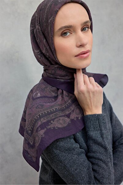 Silk Home Κασκόλ Viscon Velora Four Seasons Dark Plum 90x90