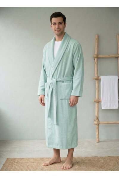 kitikate رداء حمام رجالي عضوي باللون الأزرق