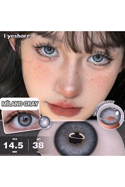 Eyeshop GÖZ LENSİ MİLANO GRAY GRİ TONDA (NUMARASIZ) KOZMETİK AMAÇLI Kulanım s...