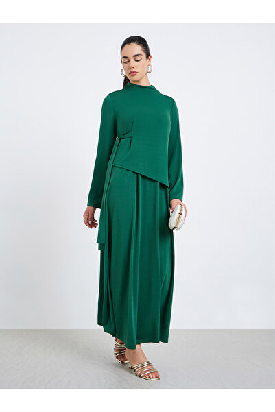 Styli Women Emerald Green Long Sleeve Maxi Dress