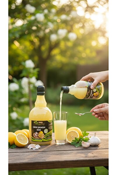 yaşayanbilge Limon Sarımsak Kürü El Yapımı Cam Şişe 1 lt (2 adet)