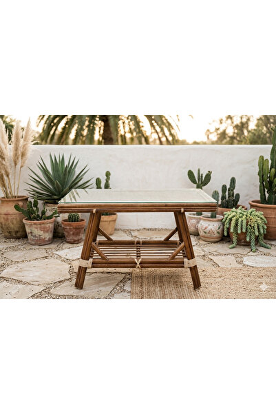 DEKORZADE Balkon Bahçe Teras Cafe Masası (cam Dahil)