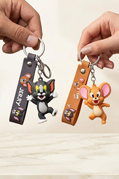 Birmem 3d Tom Ve Jerry Anahtarlık Koleksiyonu Karikatür Figürlü 2li Set