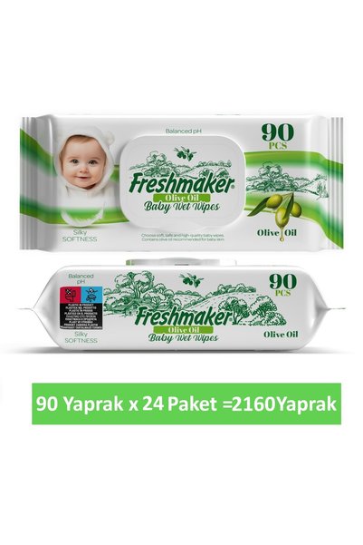 Freshmaker Islak Havlu Zeytinyağlı Sensitive Kapaklı 2160 Yaprak