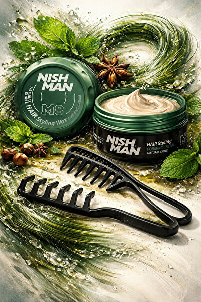 NISHMAN M8 SAÇ ŞEKİLLENDİRİCİ MAT WAX 100 ML /+ ŞEKİLLENDİRİCİ MUCİZEVİ TRAK ...