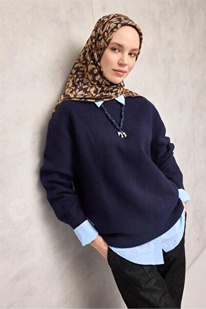 Silk Home Βαμβακερό πολυεστερικό μαλακό κασκόλ Σκούρο μαύρο με λουλουδάτο σχέ...