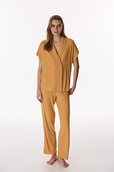 Penti Cinnamon Margot Solid Rib Pants Pajama Set
