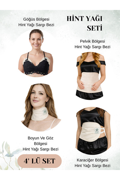 Dengeli Market HİNT YAĞI SARGI BEZİ 4'LÜ SET: KARACİĞER, PELVİK, BOYUN/GÖZ VE...