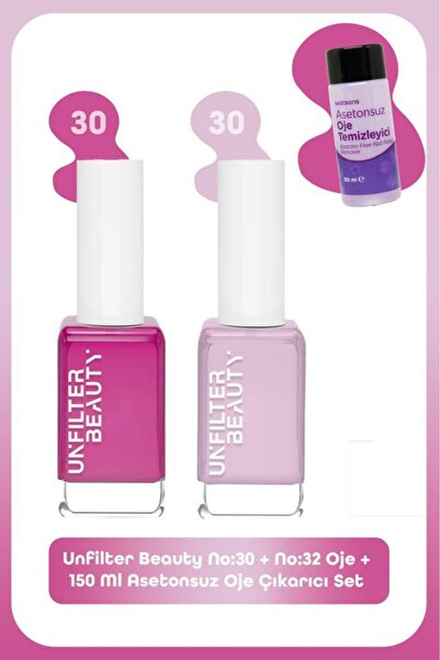 Unfilter Beauty No:30 + No:32 Oje + 150 Ml Asetonsuz Oje Çıkarıcı Set