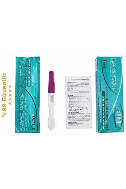 DAY'S AWAY Erken Gebelik Testi 5 Adet %99.9 Kesin Sonuç X 5 Adet