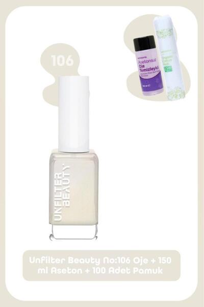 Unfilter Beauty No:106 Oje + 150 Ml Aseton + 100 Adet Pamuk