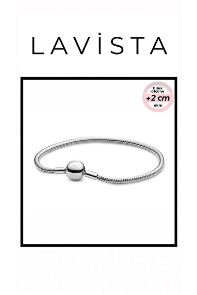 Lavista Silver Düz Yuvarlak Gümüş Bileklik