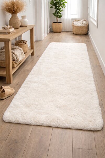 divendi-ro Covor decorativ catifelat pentru hol, aspect blană de iepure, supr...