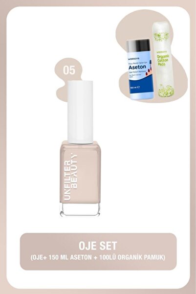 Unfilter Beauty No:05 Oje + 150 Ml Aseton + 100 Adet Pamuk