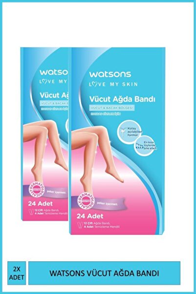 Watsons 24 Adet Hassas Ciltler İçin Kadın Vücut Ağda Bandı X2 Adet