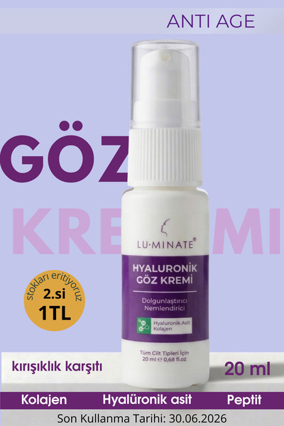 Luminate Göz Altı Kremi Kırışıklık Ve Morluk Karşıtı Göz Çevresi Nemlendirici...