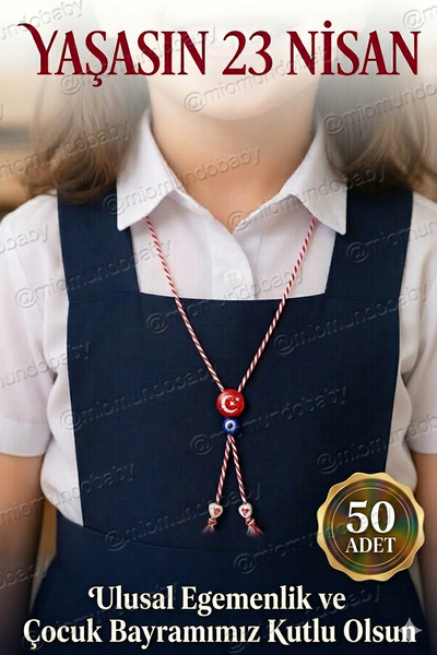 Miomundobaby 23 Nisan Kolye | 50 Adet