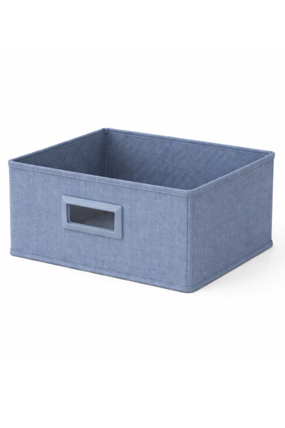 OEM Premium textile storage basket, with metal handle, 31 x 31 x 15 - Blue