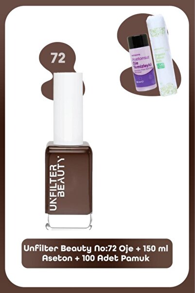 Unfilter Beauty No:72 Oje + 150 Ml Aseton + 100 Adet Pamuk