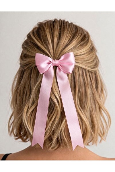 Mavi Masal 23 Απριλίου Παιδική κορδέλα με φιόγκο από ροζ σατέν 5 τεμαχίων