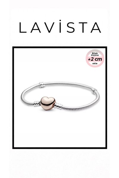 Lavista Silver Kalbi Rose Renk Gümüş Bileklik