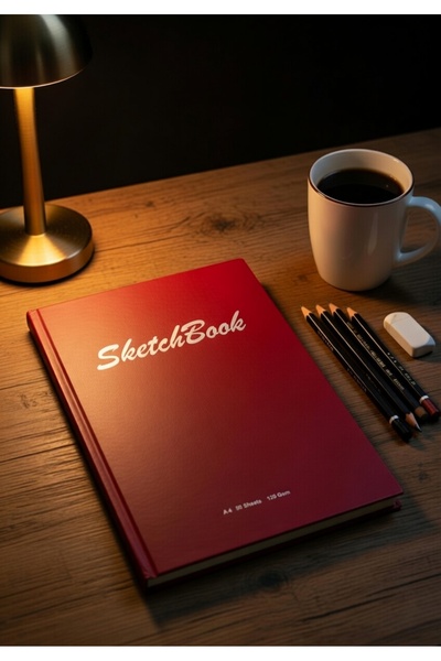 Pagos Yayınları A4 Sketchbook Hard Cover Hardcover 120 Gr. 50 Sheets (100 Pag...
