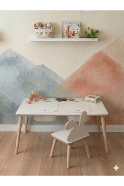 POFİTTO Montessori Çocuk Masası-oyun Masası-aktivite Masası-etkinlik Masası T...