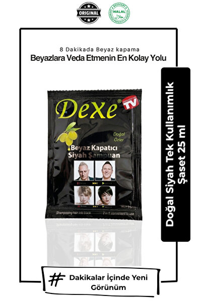 Dexe Tek Kullanımlık Siyah Şampuan 1X25 ml - Hızlı Beyaz Kapama - 1 ADET