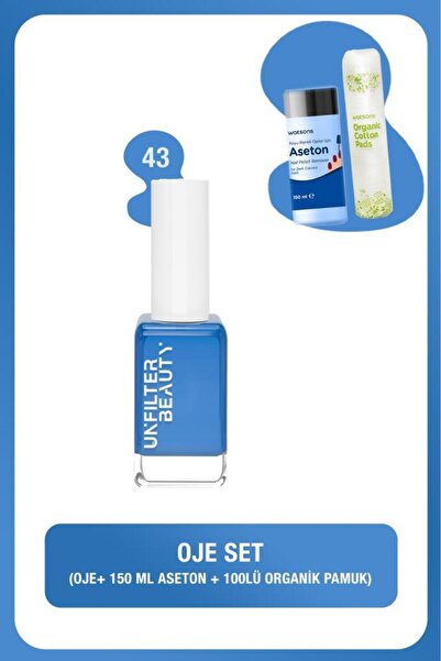 Unfilter Beauty No:43 Oje + 150 Ml Aseton + 100 Adet Pamuk