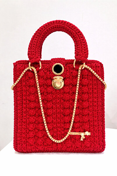 Bedalizza Handmade Macrame Women's Handbag, Knitted Texture, Stylish Design, ...