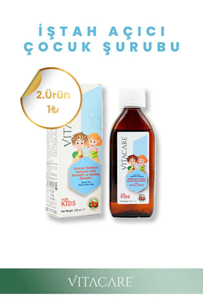 Vitacare İştah Açıcı Çocuk Şurubu 150 ml, Bitkisel Ekstrakt İçerikli Beslenme...