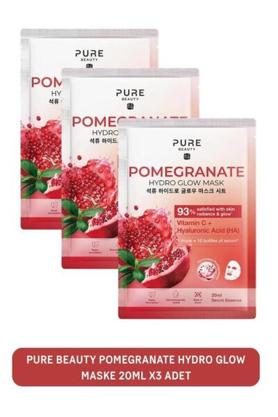 PURE BEAUTY Pomegranate Hydro Glow Maske 20Ml 3X