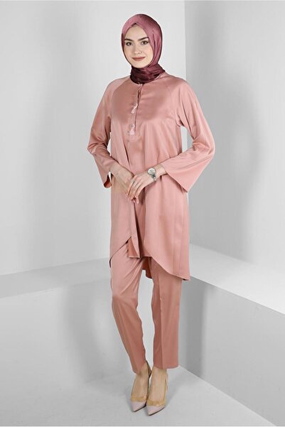 Alvina ASYMMETRIC CUT SATIN DOUBLE PANT SUIT 43613