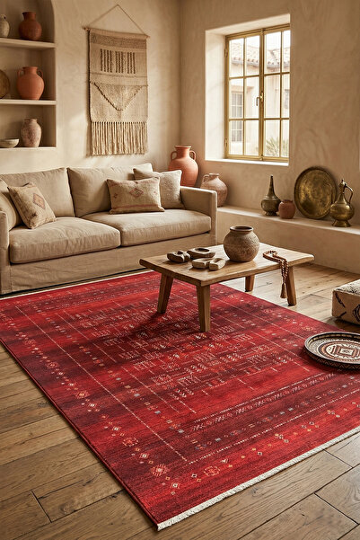 Antique Koleksiyonu Şık ve Dayanıklı Mikrofiber İplik Halı