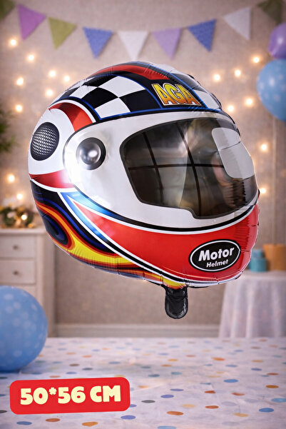 Baloncu Nene Motorbisiklet Kaskı Folyo Balon Doğum Günü Folyo Balon Karekter ...