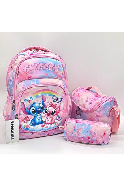 Bevitton Primary School Bag Set of 3 - Character Pattern Powder for Girl